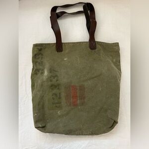 Vintage postal bag tote utility cargo but w/ torn lining AS IS